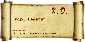 Knipl Demeter névjegykártya